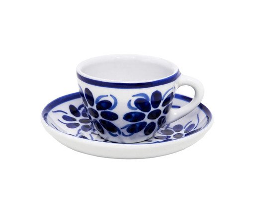 Xícara de Chá e Pires Azul Vintage, Azul | WestwingNow