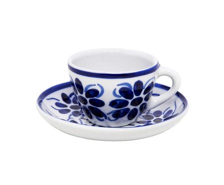 Xícara de Chá e Pires Azul Vintage | Westwing