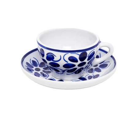Xícara de Café e Pires Azul Vintage | Westwing