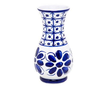 Vaso Colonial Azul e Branco