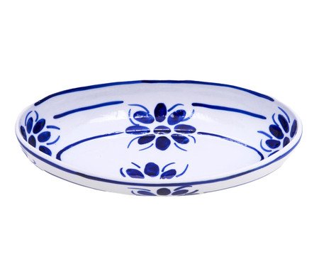 Travessa em Porcelana Floral Azul