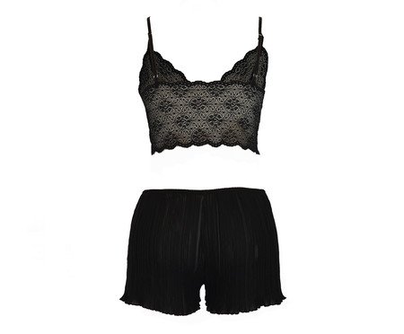 Short Doll Plissê Preto | Westwing