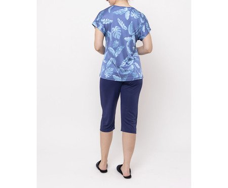 Pijama Pescador Folhas Azul | Westwing