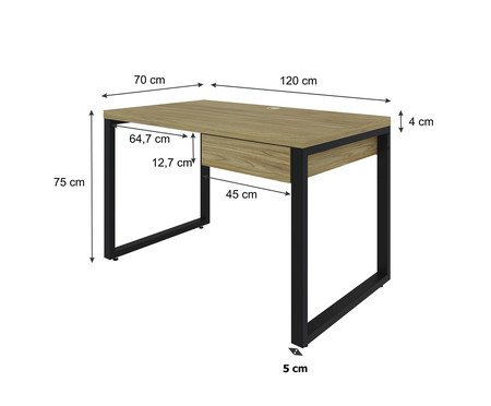 Mesa Yon Operacional com Gaveta Vermont Oak | Westwing