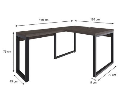 Mesa em L Yon Operacional  Terracota | Westwing