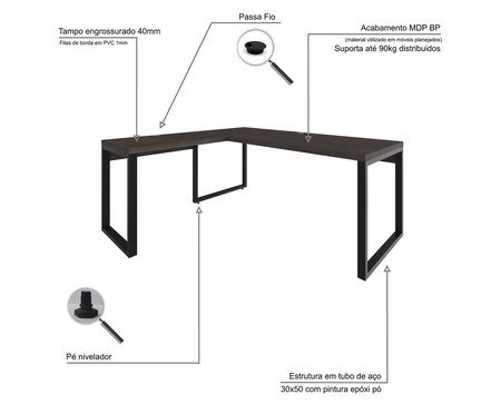 Mesa em L Yon Presidente  Terracota | Westwing