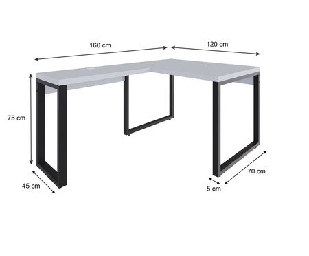 Mesa em L Yon Operacional  Branco | Westwing