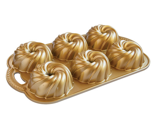Forma em Alumínio Fundido para Cupcakes Bundtlette - Dourado, Dourado | WestwingNow