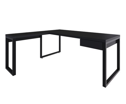 Mesa em L Yon Presidente com Gaveta Preto, multicolor | WestwingNow