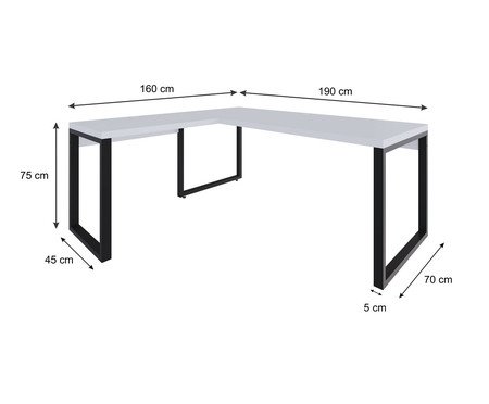 Mesa em L Yon Presidente  Branco | Westwing