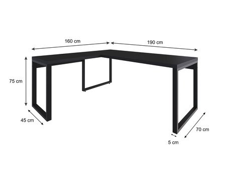 Mesa em L Yon Presidente  Preto | Westwing