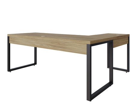 Mesa em L Yon Presidente com Gaveta Vermont Oak | Westwing