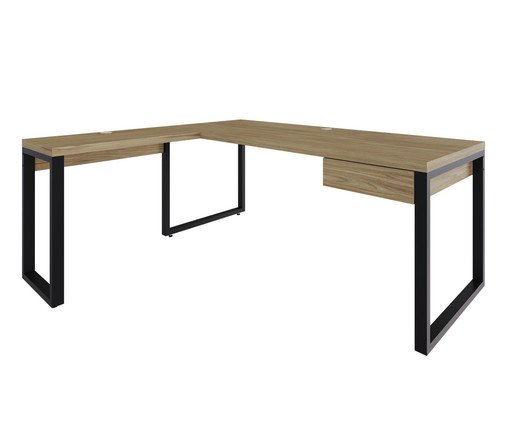 Mesa em L Yon Presidente com Gaveta Vermont Oak, multicolor | WestwingNow