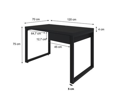 Mesa Yon Operacional com Gaveta Preto | Westwing