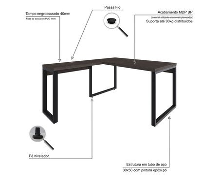 Mesa em L Yon Diretor Terracota | Westwing