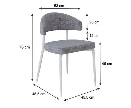 Cadeira Bless Fixa Lautrec Cinza e Branco Fosco | Westwing