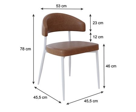 Jogo de Cadeiras Bless Fixa Whisky e Branco Fosco | Westwing