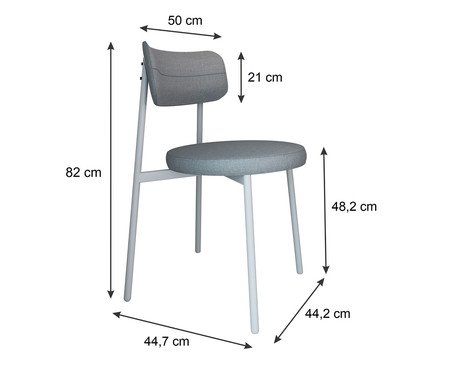 Cadeira Kyta Fixa Cinza Claro e Branco | Westwing