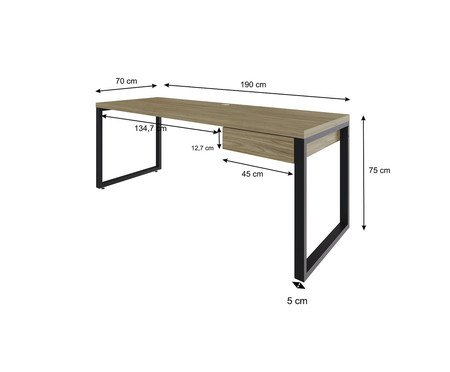 Mesa Yon Presidente com Gaveta Vermont Oak | Westwing