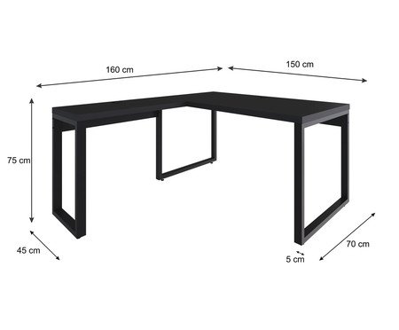 Mesa em L Yon Diretor Preto | Westwing