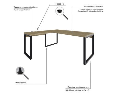 Mesa em L Yon Presidente  Vermont Oak | Westwing