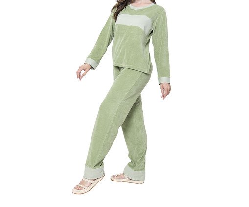 Pijama Longo Verde, Verde | WestwingNow