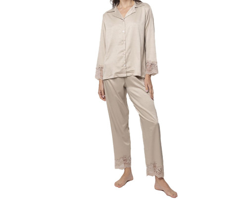 Pijama Longo Bronze, Bege | WestwingNow