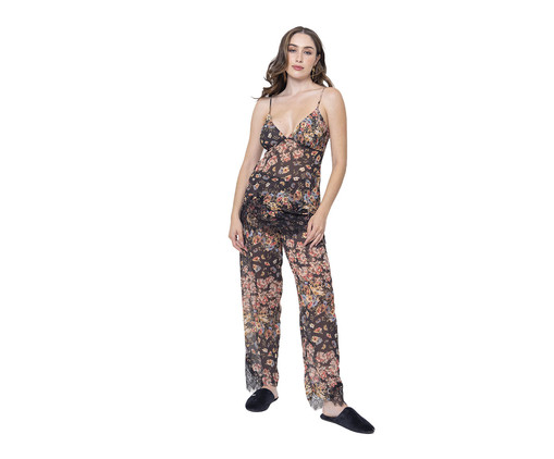 Pijama Alça Floral Noir, Colorido | WestwingNow