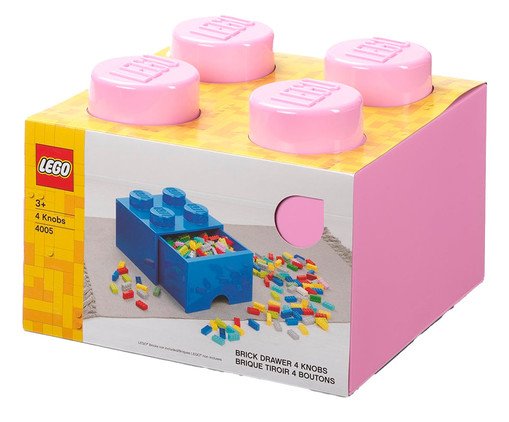 Lego Bloco Organizador com Gaveta Rosa Claro, Colorido | WestwingNow