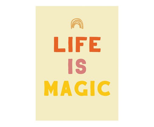 Pôster Mysticona Life Is Magic, Branco | WestwingNow