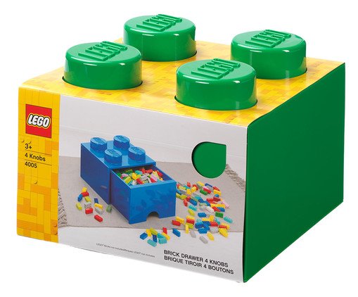 Lego Bloco Organizador com Gaveta Verde Escuro, Colorido | WestwingNow