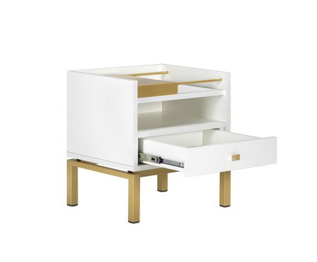 Mesa de Cabeceira Nice - Branco e Dourado | WestwingNow