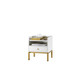 Mesa de Cabeceira Nice - Branco e Dourado, Branco | WestwingNow