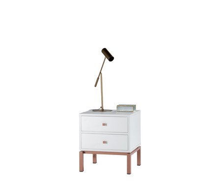 Mesa de Cabeceira Joyful - Branco e Rose | WestwingNow