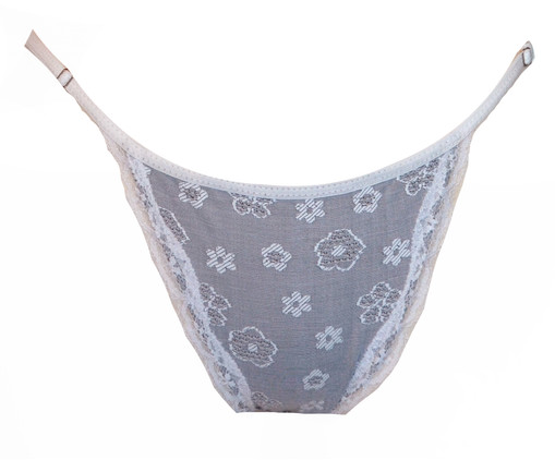 Calcinha String Floral Cinza, Cinza | WestwingNow