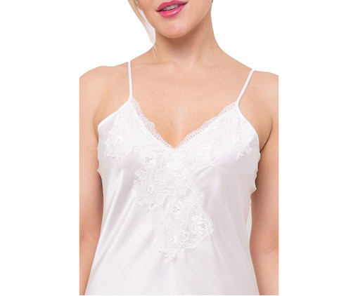 Camisola Longa Acetinado Branco, Branco | WestwingNow