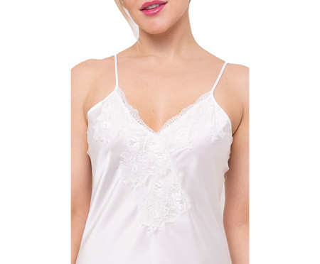 Camisola Longa Acetinado Branco