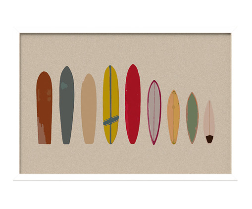 Quadro Pranchas de Surf com Moldura Branca, Colorido | WestwingNow