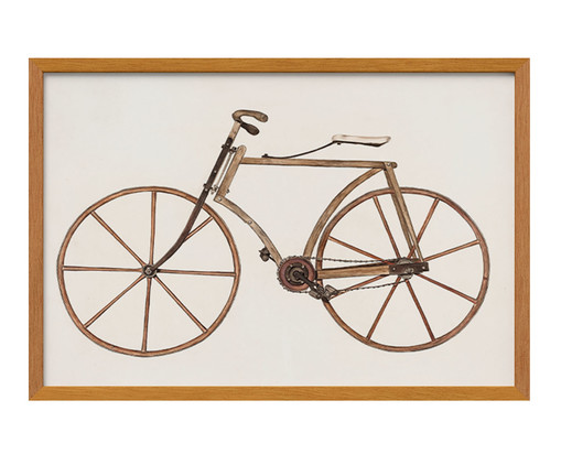 Quadro Bike Vintage com Moldura em Madeira, Bege | WestwingNow