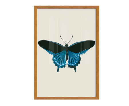 Quadro Borboleta Azul com Moldura em Madeira | Westwing