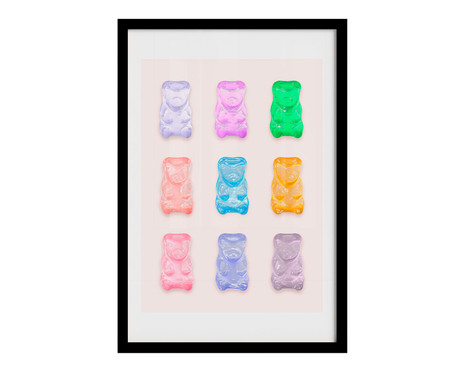 Quadro Gummy Bear com Moldura Preta