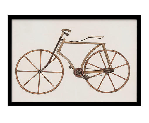 Quadro Bike Vintage com Moldura Preta, Bege | WestwingNow