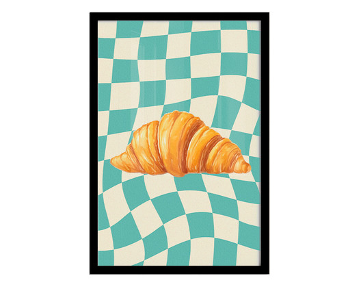 Quadro Croissant com Moldura Preta, Verde | WestwingNow