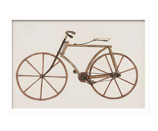 Quadro Bike Vintage com Moldura Branca, Bege | WestwingNow