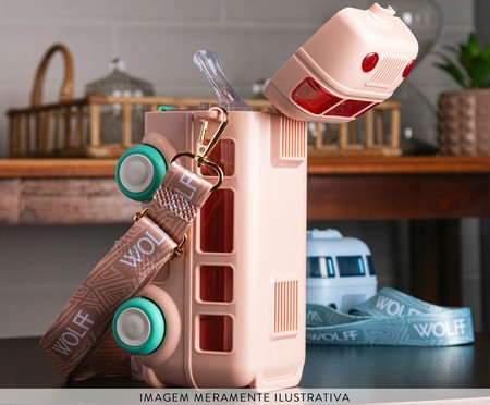 Garrafa Squeeze Infantil Ônibus Rosa | Westwing