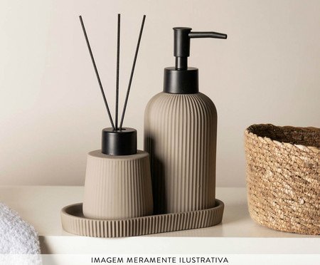 Jogo para Banheiro Soft Touch Sketch Nude | Westwing