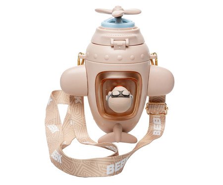 Garrafa Squeeze Infantil Avião Rosa | Westwing