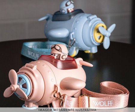 Garrafa Squeeze Infantil Avião Rosa | Westwing