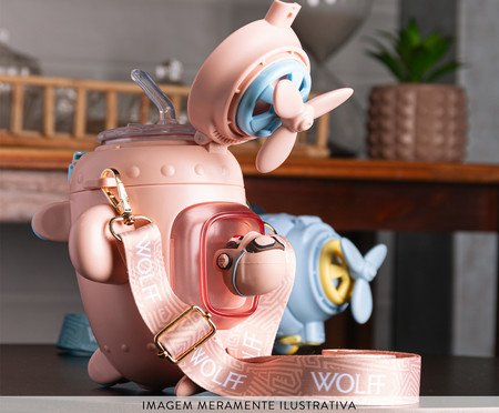 Garrafa Squeeze Infantil Avião Rosa | Westwing