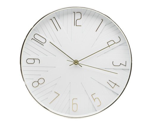 Relógio de Parede Modern Branco, Dourado | WestwingNow